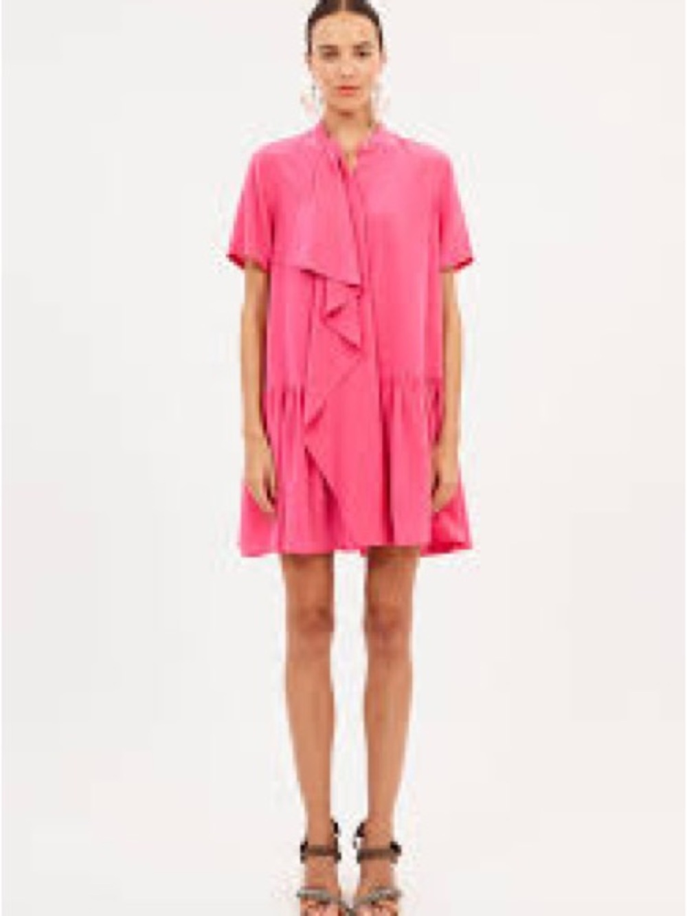 Ulla Johnson Adalyn Dress Women 6 Fuchsia Excellent Silk Ruffle Mini